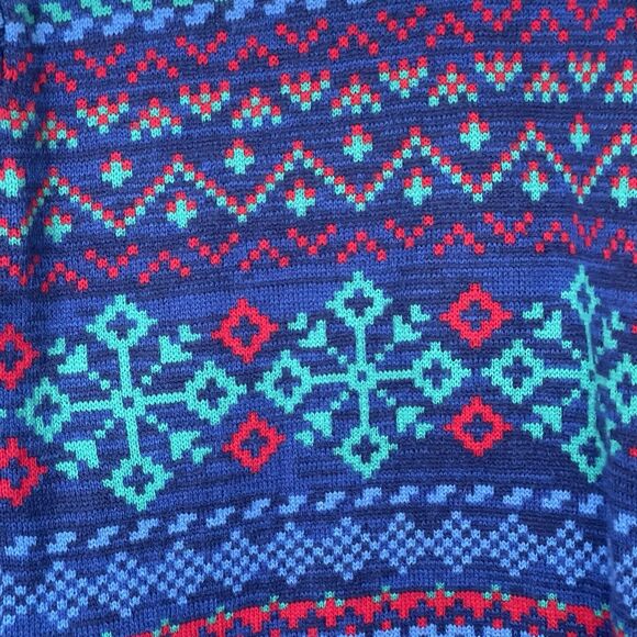 Blizzard Bay Christmas Sweater Mens Large Fair Isle Shark Ugly Sweater Party - Picture 4 of 11